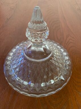 Clear Indiana Glass Diamond Point Compote or Candy Dish Replacement Lid
